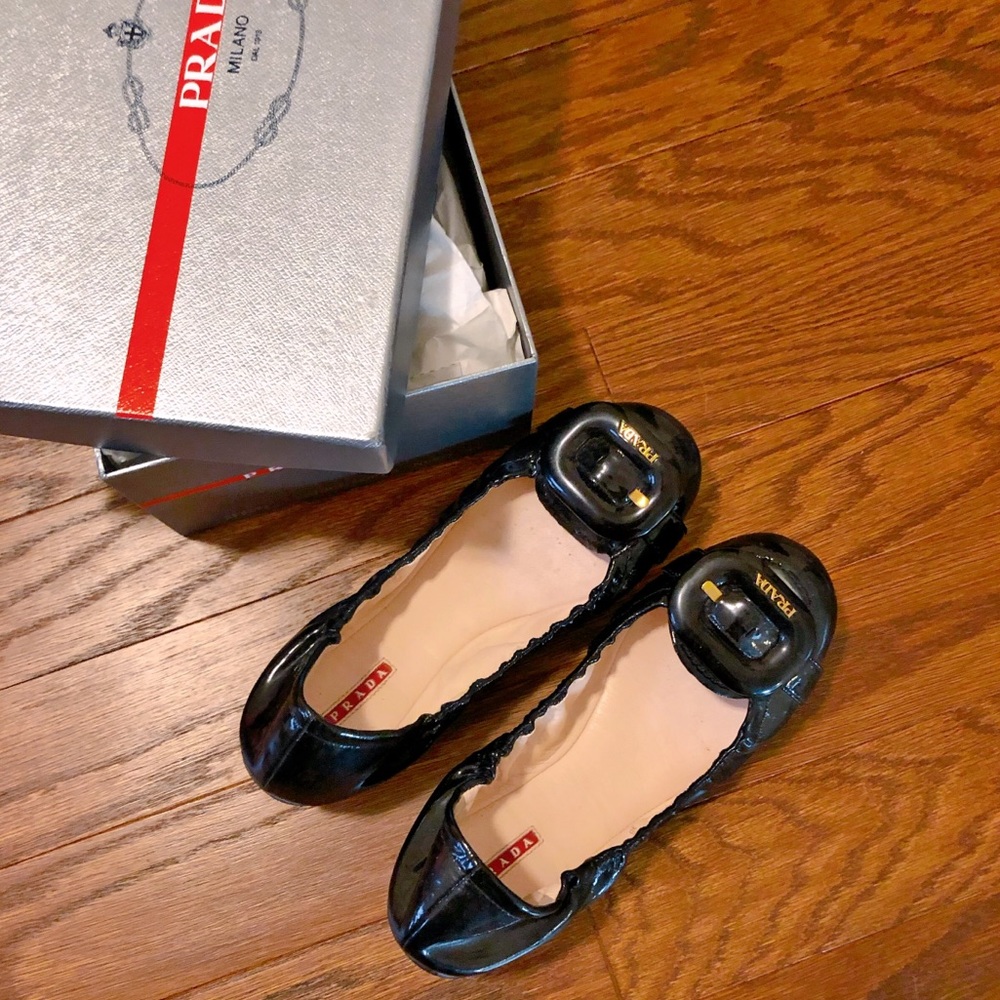 Prada Vernice soft patent flats (size 38 or 37.5)